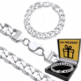    VASTAG Ezüst férfi karkötő, 925 EZÜST, 12mm/20cm páncélozott karkötő