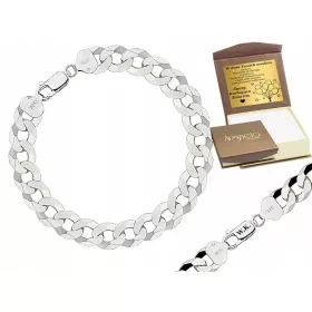    Férfi ezüst páncél karkötő 9,30 mm gyémánt 925 ingyenes gravírozással