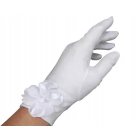    Közösségi kesztyű. úrvacsora kesztyű szatén 3D virággal