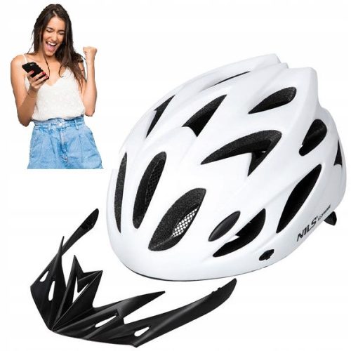  NILS EXTREME védő kerékpáros sisak L MÉRET (55-61cm) WHITE SOLID + CGROT sportkalauz