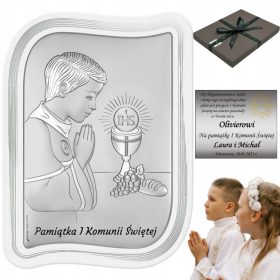    Szentáldozási kép, elsőáldozás emléktárgya fiúknak, 8x11 cm