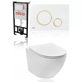    GEB WC készlet, AlcaPlast keret, WHITE GOLD GLOSS, beépíthető