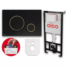    Rejtett keret készlet WC-hez geb ALCAplast BLACK matt GOLD GOLD