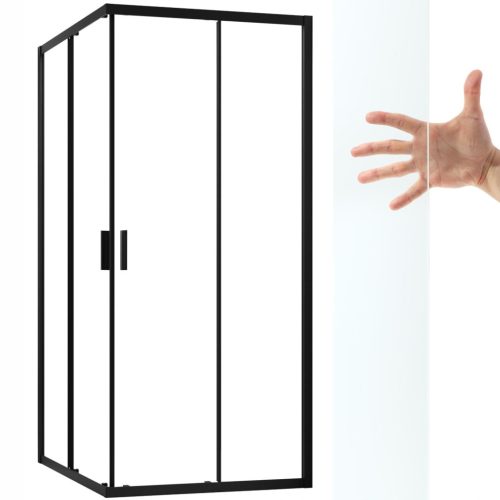  Zuhanykabin 90x90 sarok négyzet zuhanytálca nélkül, átlátszó üveg