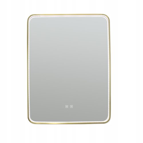  LED fürdőszobai tükör 60x80 cm téglalap alakú arany keretben ANTIFOG