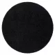  Kerek fekete bozontos szőnyeg, kör 80 cm