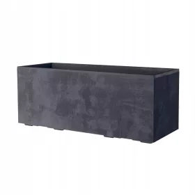    Nagy téglalap alakú virágcserép 99 cm Deroma Millennium ANTHRACITE kerekeken