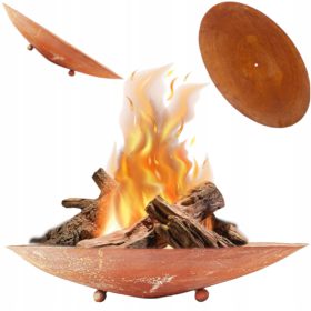 TÁBROMTÜZES KERTI GRILL STÍLUSOS "ROZSDA" 58cm