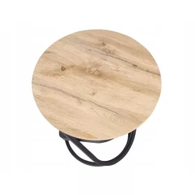    EOS E 45 kerek dohányzóasztal, kézműves tölgy/fekete Signal