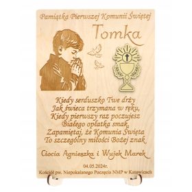    Szuvenír az első áldozásról KÉP álló függő + SZEMÉLYESÍTÉS