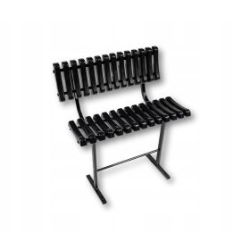   PVC temetői pad, 14 bordás, háttámlával - LENGYEL GYÁRTÓ