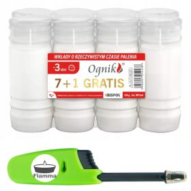   BISPOL Paraffin utántöltő gyertyákhoz WP3 72h, 8 db + Behúzható gyertyagyújtó ingyen!