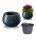  Prosperplast virágcserép 44 cm x 44 x 27 cm átmérő 43,6 cm műanyag szürke és ezüst árnyalatok