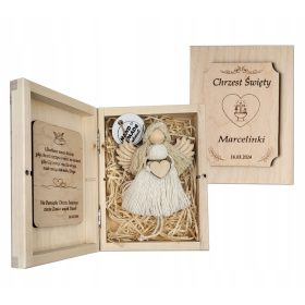    MAKRAMÉ ANGYAL FA DOBOZBAN ÁLDOZÁSHOZ, KERESZTELÉSRE, DEdikált AJÁNDÉKOKHOZ