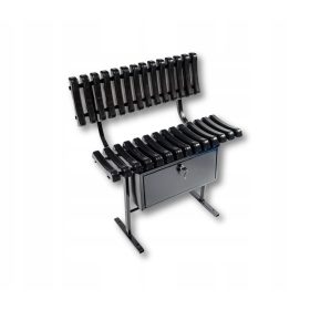   PVC temetői pad, 14 bordás, háttámlával és dobozzal - LENGYEL GYÁRTÓ