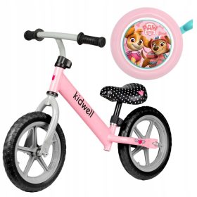    Kidwell Rebel Balance Bike 12" rózsaszín + mechanikus csengő Nickelodeon PAW PATROL lányok 55 mm
