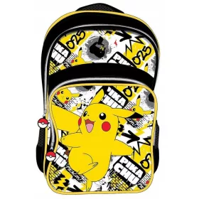    Pokemon Safta többrekeszes iskolai hátizsák fehér, fekete, Sárga és arany árnyalatai, 22 éves