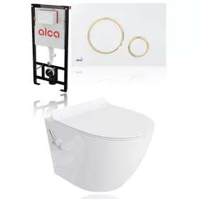    Rejtett keret készlet, WC csésze bidé funkcióval, keverő, mosó WC