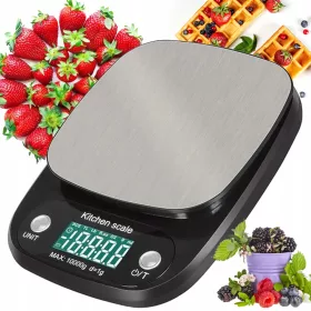    Konyhai mérleg Elektronikus precíziós konyhai mérleg LCD 5kg/ 1g ezüst/szürke 5 kg