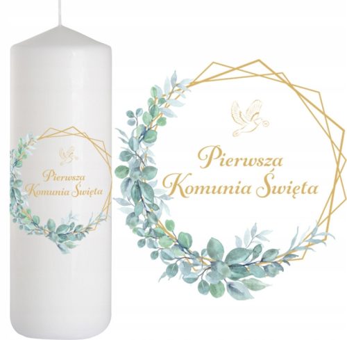  GYERTYA Áldozó Gyertya asztaldísz SZENT ÁLDOZÁS Boho levelek 25cm