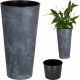  Prosperplast virágcserép 30 cm x 30 x 57 cm átmérő 30 cm műanyag grafit, szürke és ezüst árnyalatai
