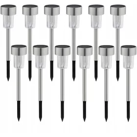  SuperLED napelemes lámpa, ezüst, 29,5 cm, 12 db.