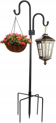  VIRÁGÁLLVAS, VIRÁGÁLLVÁNY, DUPLAS FÉM ÁLLVÁNY, 193 cm, KERTBE