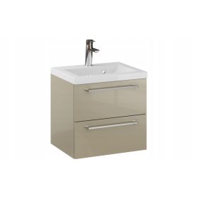    RON 50 cm Mosdószekrény - Cappuccino Gloss - Króm fogantyúk