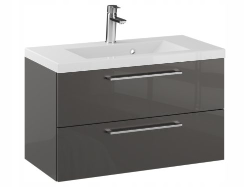  RON 80 cm Mosdószekrény - Titan Gloss - Króm fogantyúk