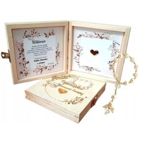    Szentáldozási ajándéktárgy + vésett rózsafüzér SZETT