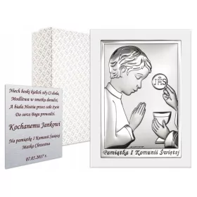    Képes emléktárgy az elsőáldozásról Beltrami 6795/OC ezüst 9x13 cm