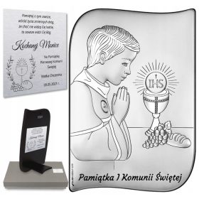    Ezüst kép Az első szentáldozás emléktárgya egy fiú számára metszett