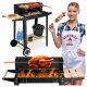  KEREKES SZÉNGRILL KEREKEN POLCOS RÁCS 4 SZINTES NAGY BBQ GRILL