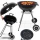  FEDŐVEL ZÁRT KERTI SZÉN GRILL KEREKES HORDOZHATÓ BBQ