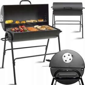  KERTI ASZTAL GRILL SZÉN FEDŐS HORDÓ BBQ