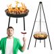  KERTI TÜZGAZDA 2 az 1-ben SZÉN GRILL KEREK RÁCS ÁLLVÁNY TÁL BBQ 1000
