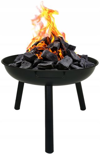  KERTI TŰZHELY TÁBORÚZI GRILLHEZ 57 CM NAGY ACÉL FEKETE TÁL BBQ 1006