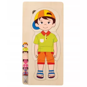  2D puzzle Fiú test oktató játék Junior