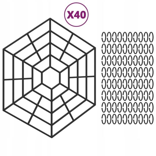  VidaXL Tóvédő rácsok, 40 db, fekete,