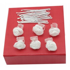  Klipsz, úrvacsora hajdísz készlet, 16 db, fehér