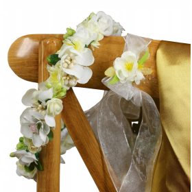    Áldozófej Koszorú úrvacsora + karszalag fehér zöld 100% kézim