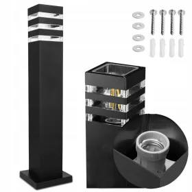  Négyszögletű világítóoszlop Smartled E27 80 cm fekete