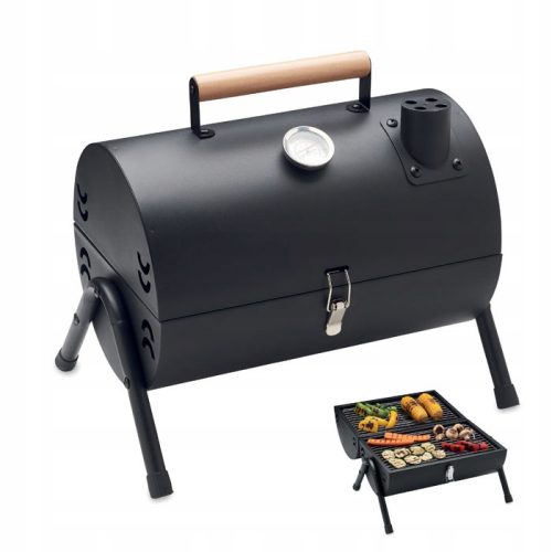  Hordozható öntöttvas grill kéménnyel és hőmérséklet-mérővel | CHIMEY