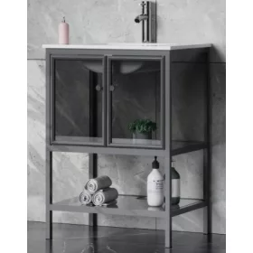   Szabadon álló fürdőszobai szekrény 60, asztali mosdóval, ipari Aragonia