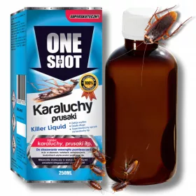    Folyadék csótányok, kullancsok, szúnyogok, hangyák, legyek, darazsak, pókok, bolhák, poloskák, ezüsthal ellen One Shot 0,25 kg 250 ml