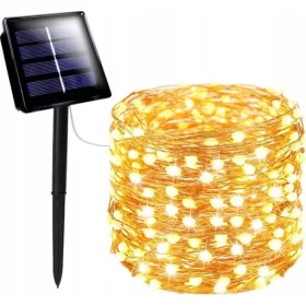    SOLAR GARLAND WIRE KERTI LÁMPÁK KARÁCSONYFA DÍSZ 200 LED MELEG