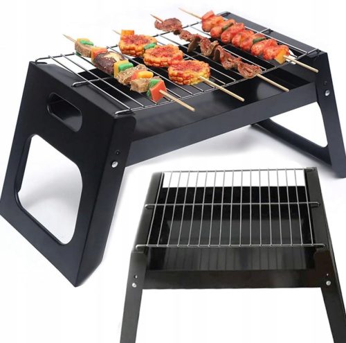  ÖSSZEHAJTHATÓ GRILL KEMPING HORDOZHATÓ KERTI SZÉN BBQ ACÉL