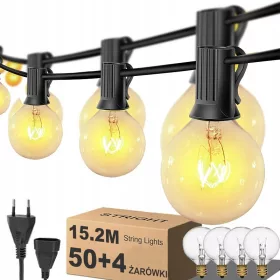    GARLAND KERTI VILÁGÍTÁSOK PATIO TERASZ 15M 50+4 DB ERKÉLY HOSSZÚ VILÁGÍTÁSHOZ