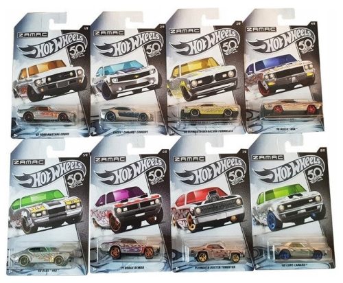  8 db-os készlet. A Zamac Hot Wheels 50. évfordulója