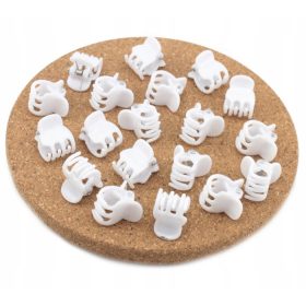  Rák hajcsat, békák, 1,3 cm, 20 db, fehér